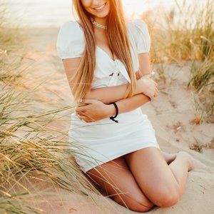 White ruffled Princess Polly dress